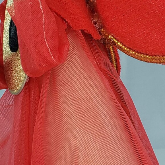 Vintage Christmas Angel Tree Topper Japan Red Mandolin - Picture 7 of 7